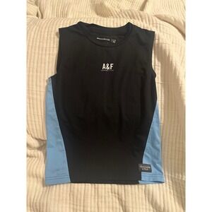 Abercrombie Kids Boys Navy Blue Colorblock Active Tank Top Shirt Size 5/6 A&F